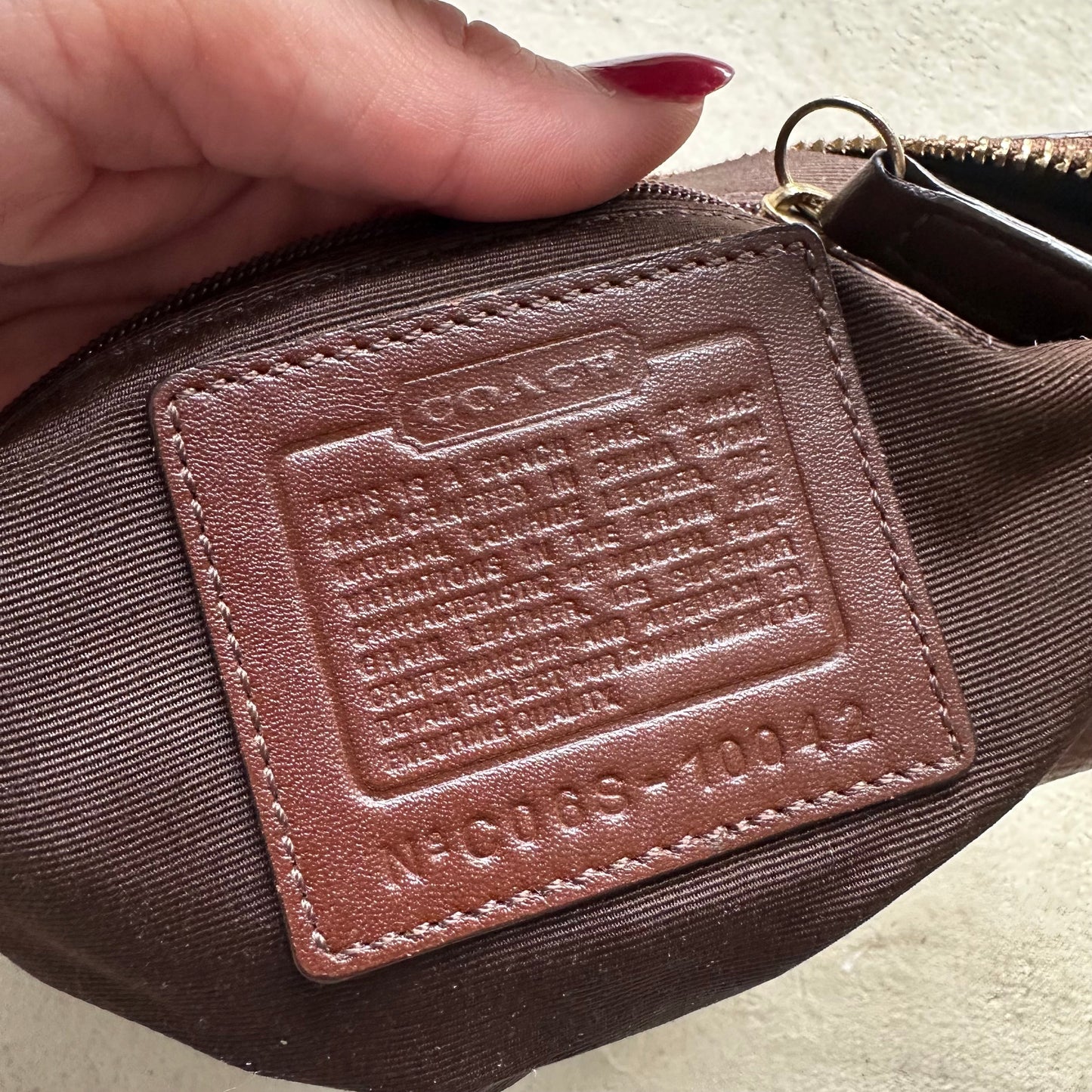 vintage y2k coach brown croissant leather shoulder bag