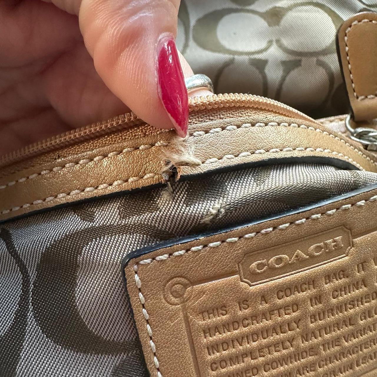 vintage y2k coach tan leather square soho shoulder bag