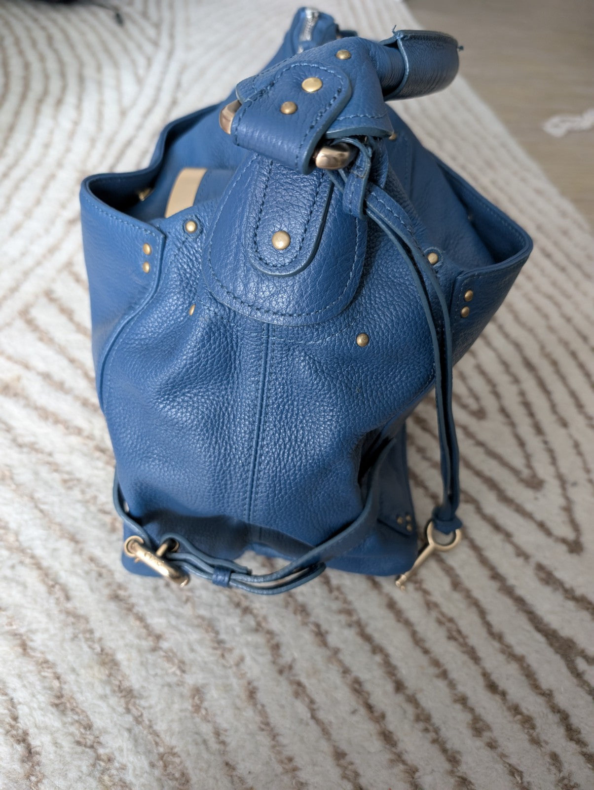 y2k Chloe paddington large hand bag blue leather cadena padlock used 202501m