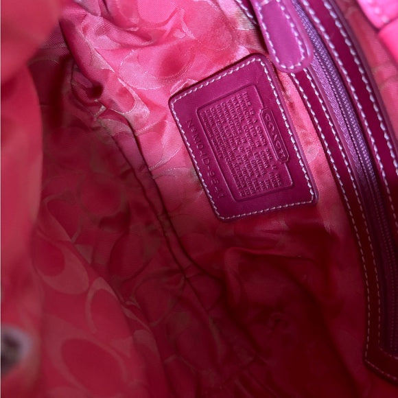 y2k coach hobo pink fushia leather