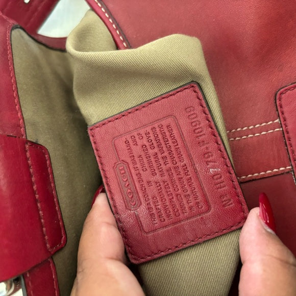 vintage coach soho cherry red leather