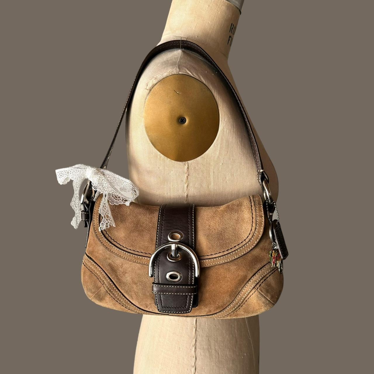 Vintage y2k tan suede coach soho shoulder bag!