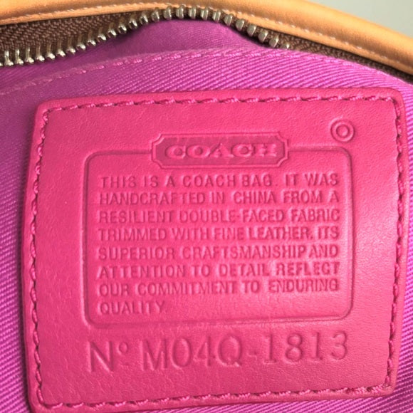 y2k coach hobo shoulder pink canvas ๐