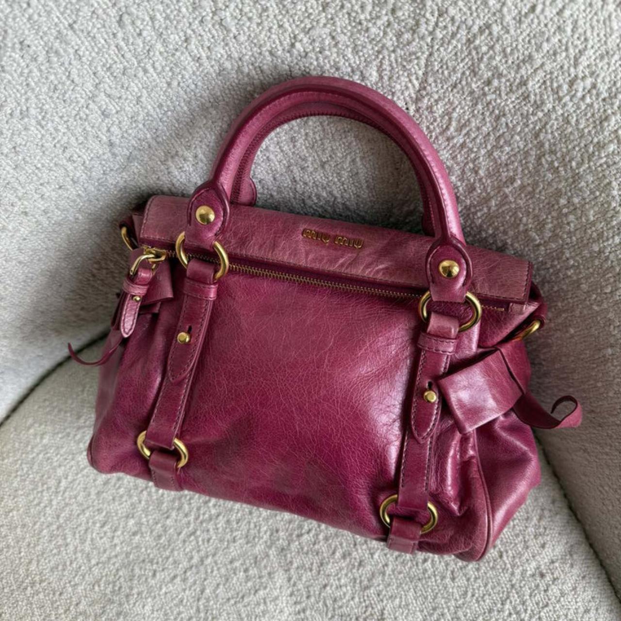 🔥 Authentic Miu Miu Mini Vitello Lux Pink Leather Handbag Pre-owned 🔥