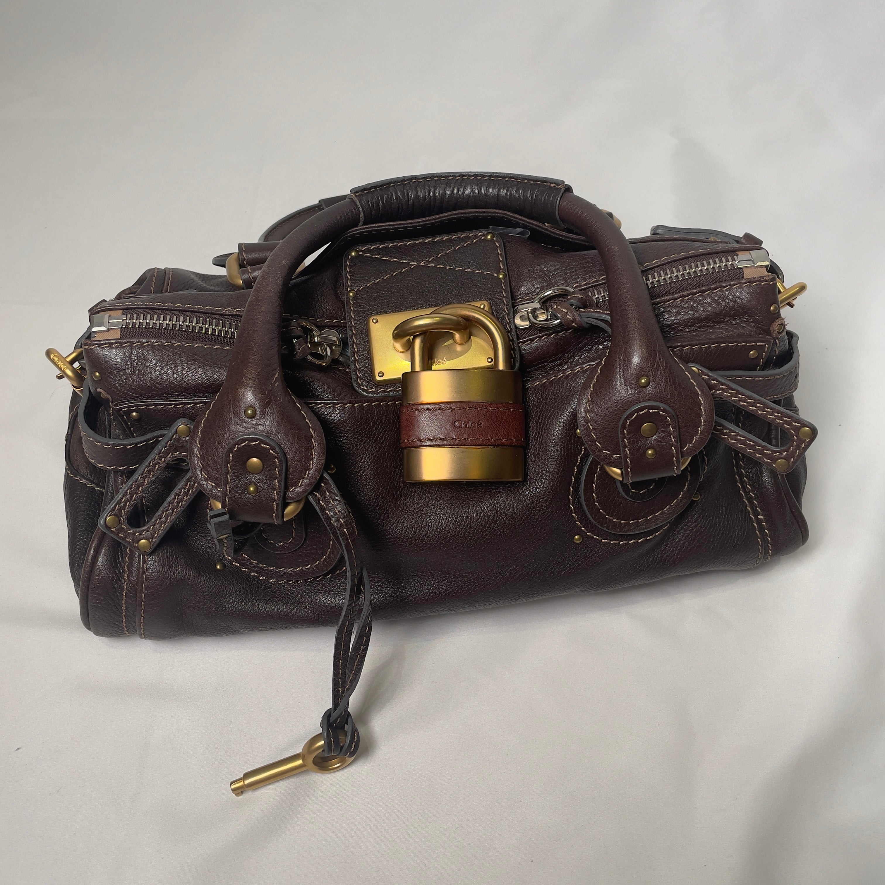 🔥 Pre-owned CHLOÉ 2011 brown paddington bag Swarovski 🔥