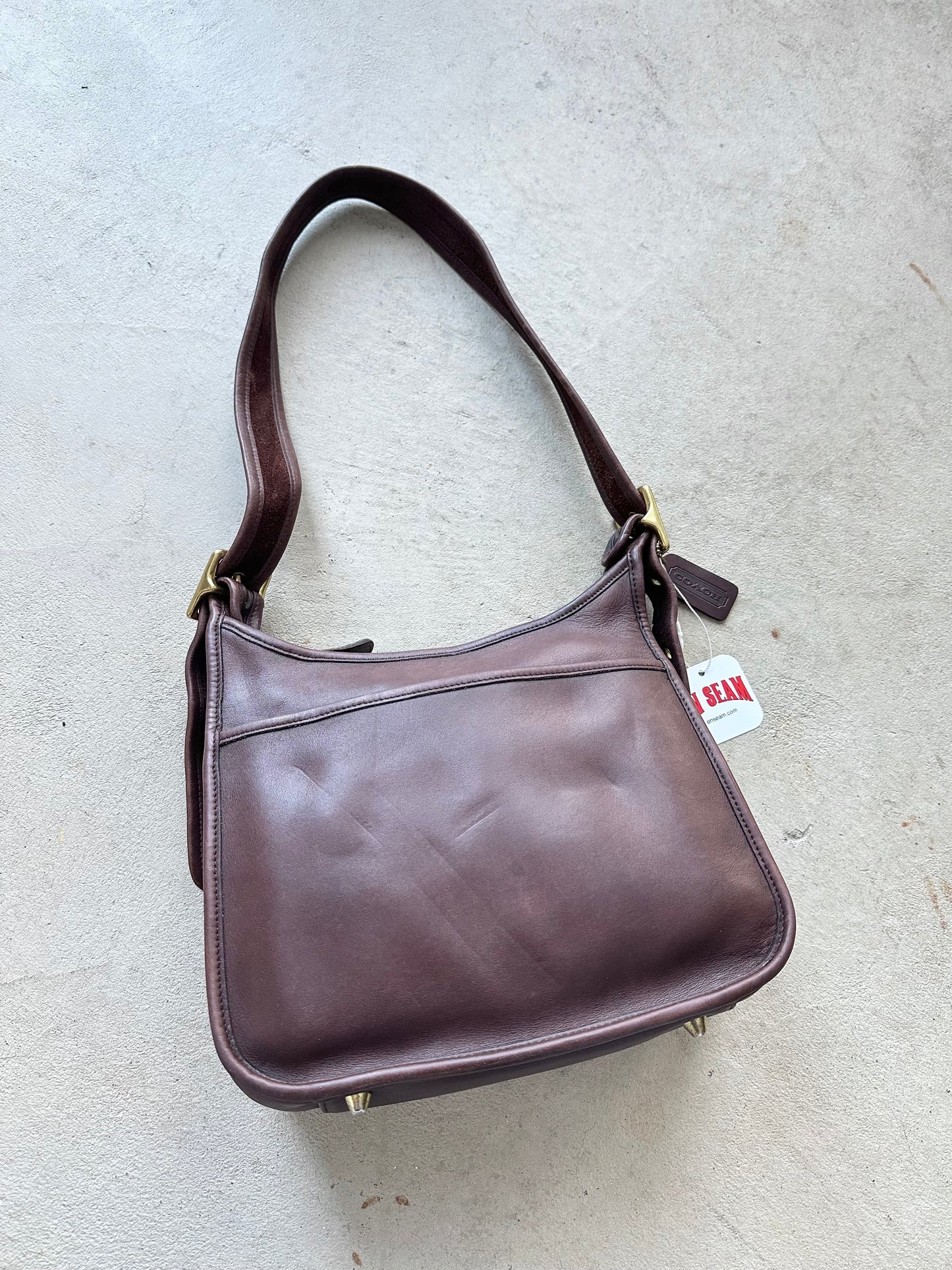 vintage coach ergo style black leather shoulder bag 9967