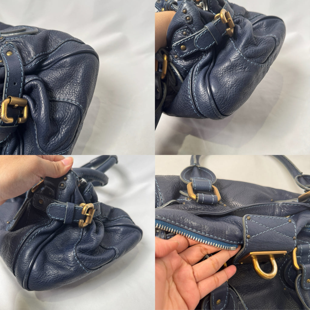 🔥 Pre-owned CHLOÉ 2005 navy paddington 🔥