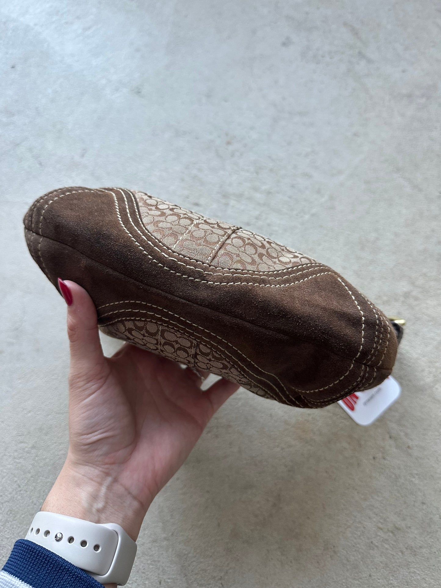 vintage y2k coach croissant suede shoulder bag