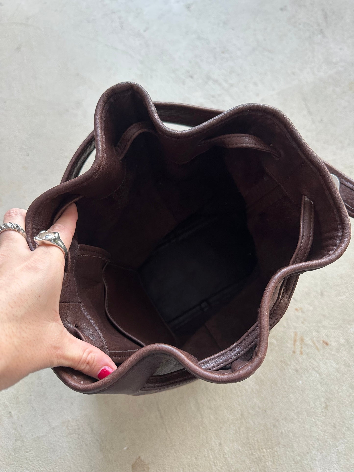 vintage coach 9166 leather bucket duffle hobo purse