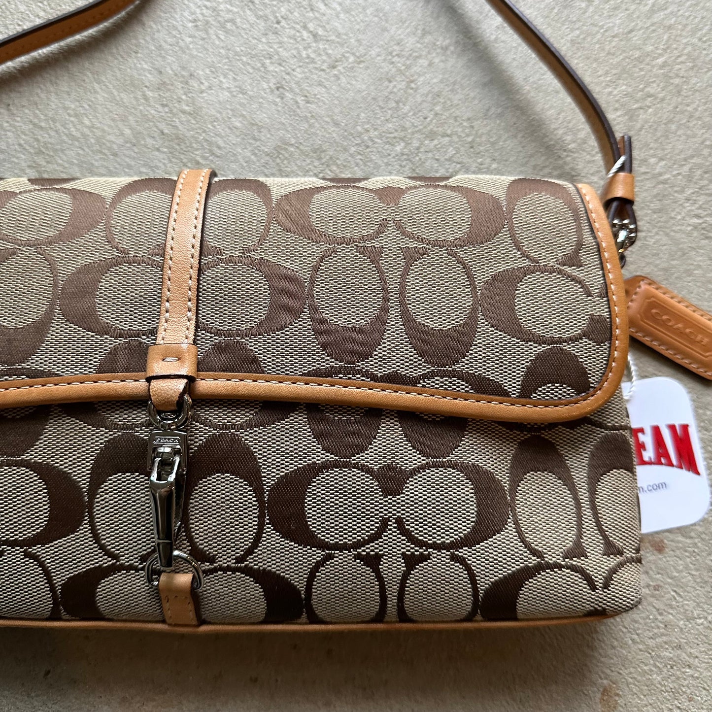 vintage y2k coach brown patterned hampton shoulder bag 1