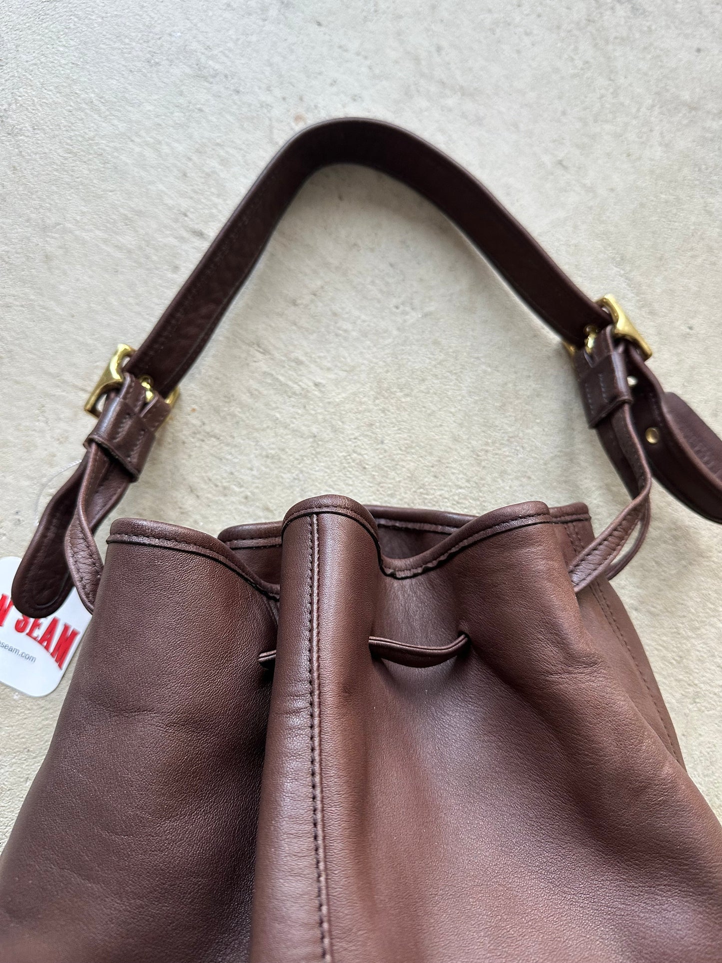 vintage coach 9166 leather bucket duffle hobo purse