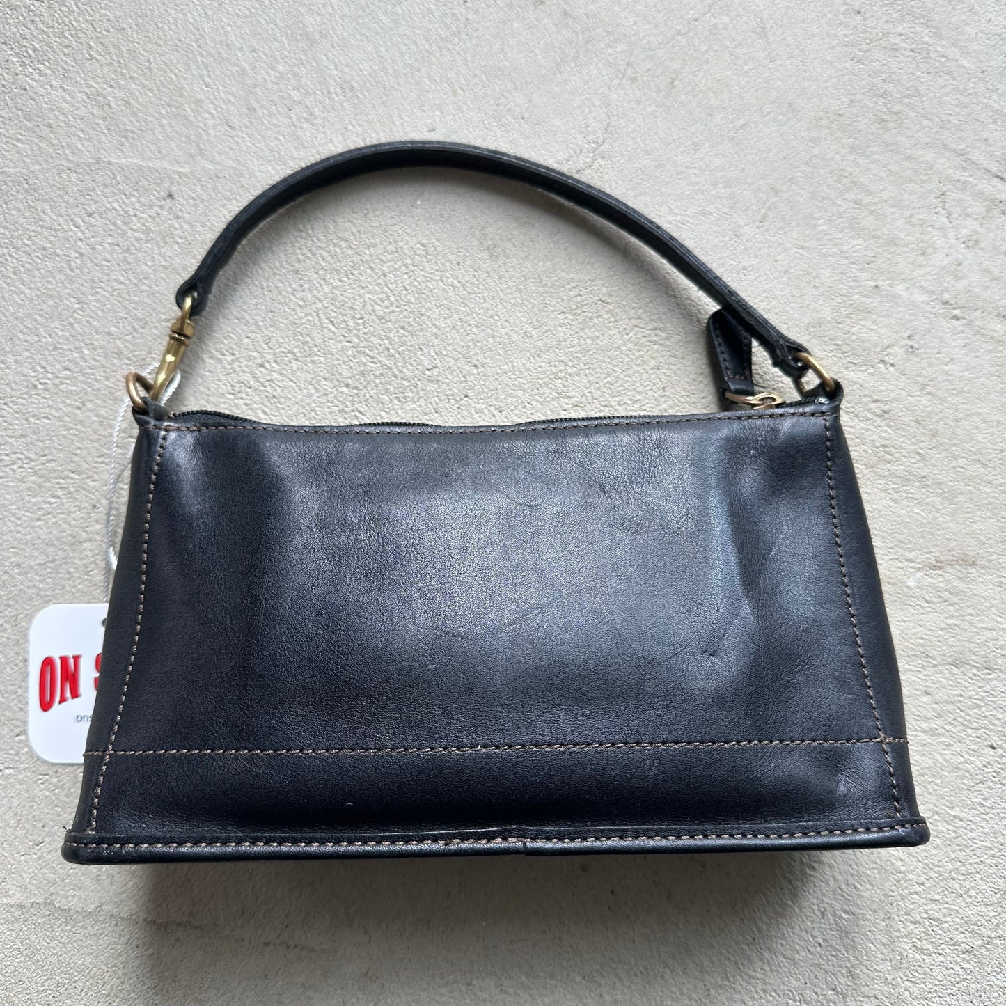 vintage y2k coach black leather demi style shoulder bag