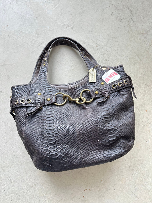 rare coach python embossed leather ergo style tote bag
