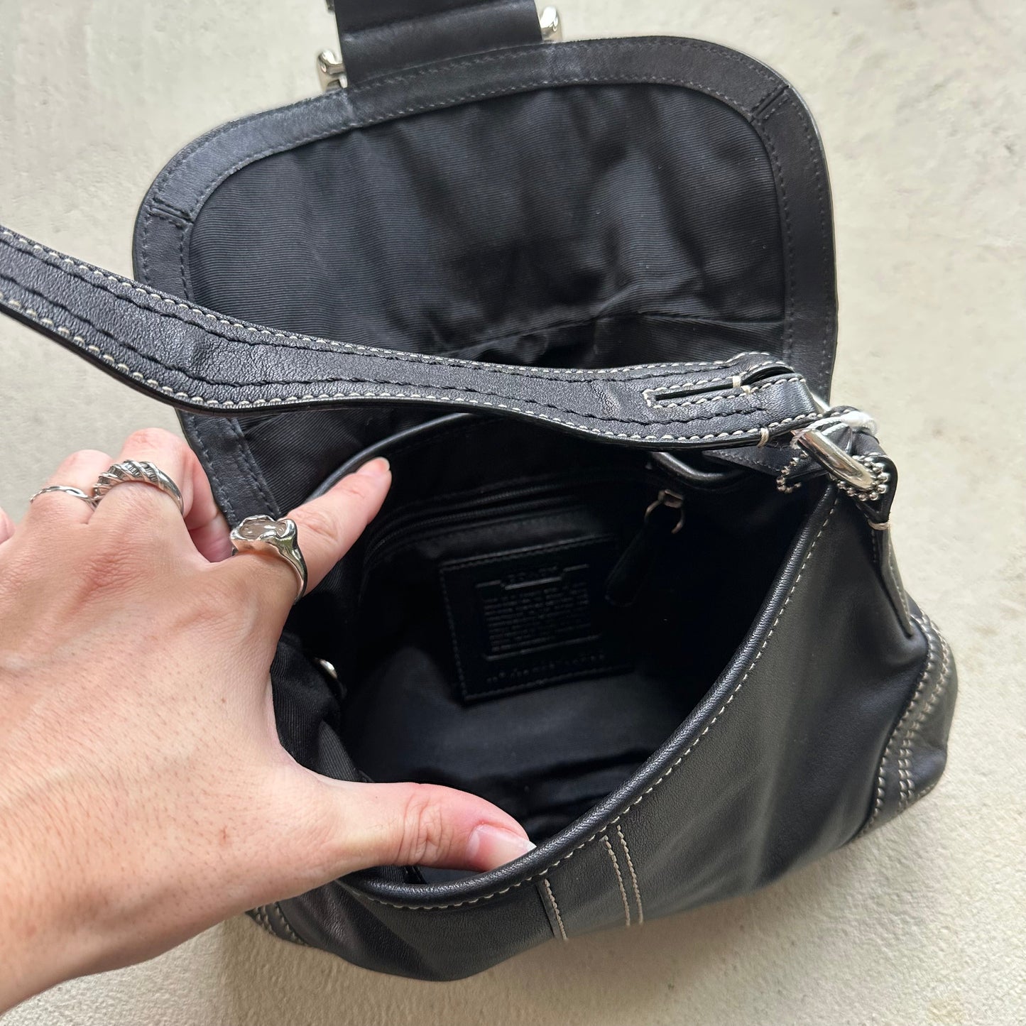 vintage y2k coach black mini soho leather shoulder bag 31