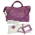 Authentic Balenciaga City Bag – Lilac with Gold Hardware