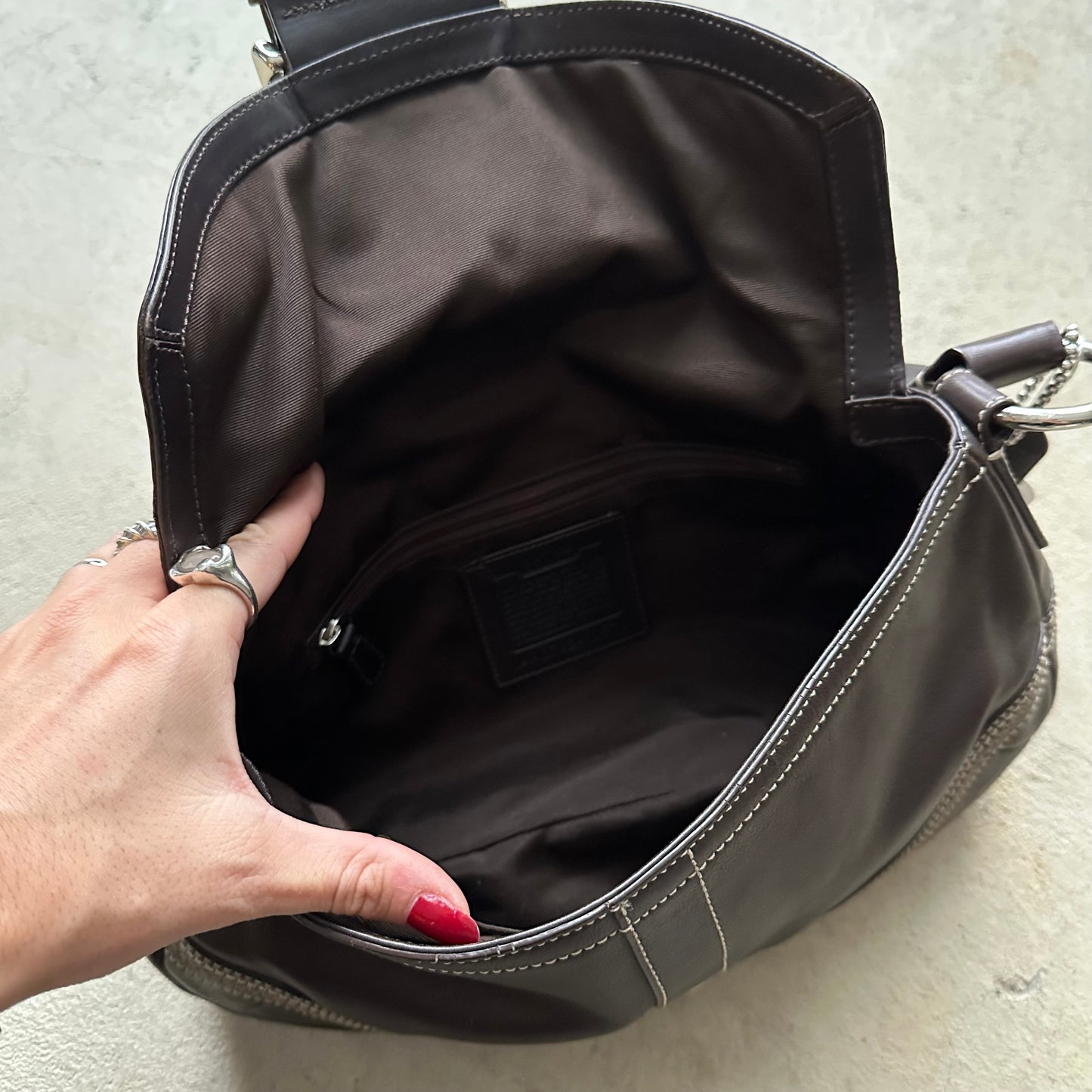 vintage y2k coach brown leather soho shoulder bag 7