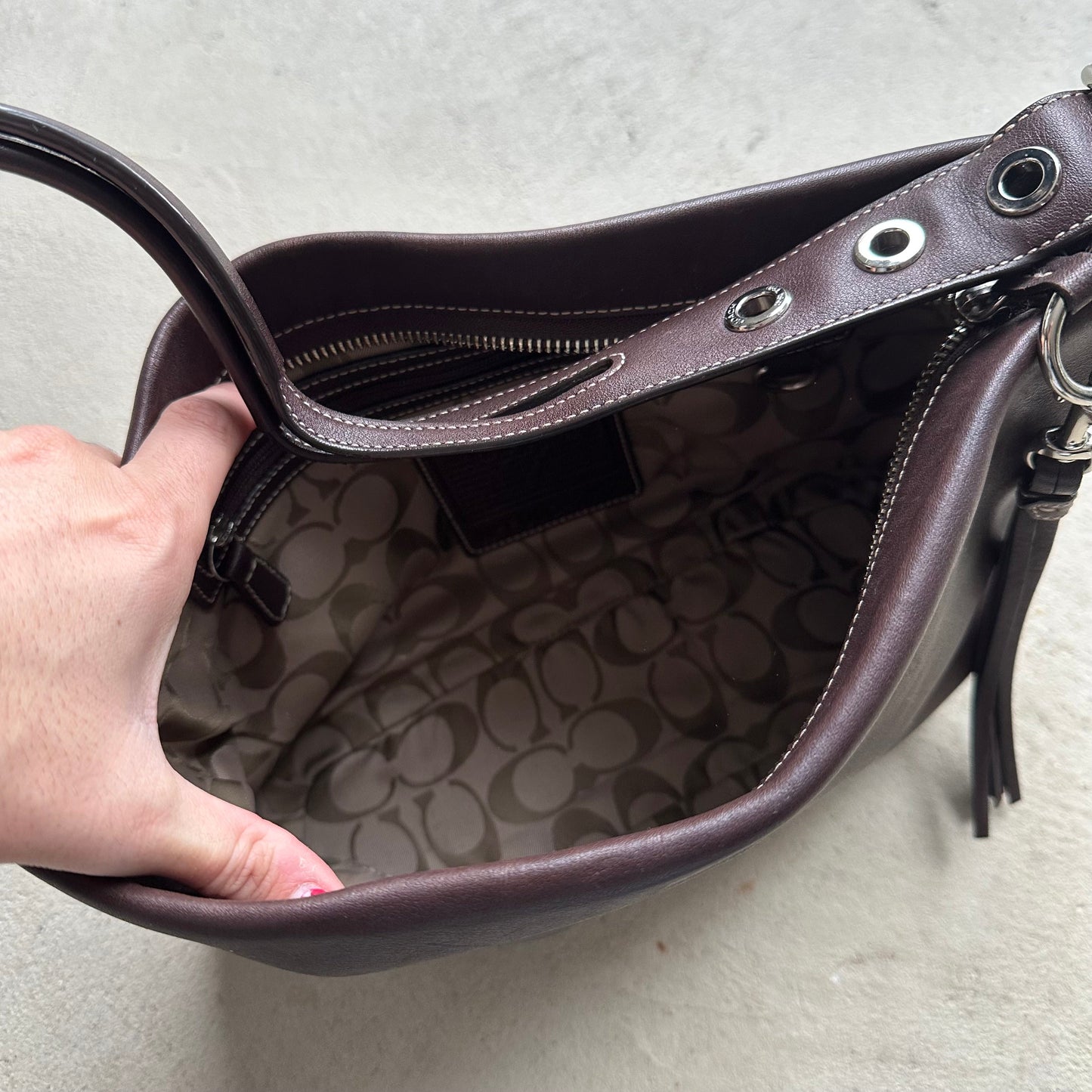 vintage y2k coach brown leather shoulder bag 5