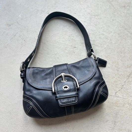 vintage y2k coach black mini soho leather shoulder bag 26
