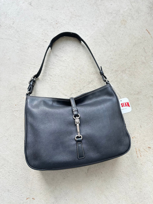 vintage y2k coach black leather shoulder bag 13