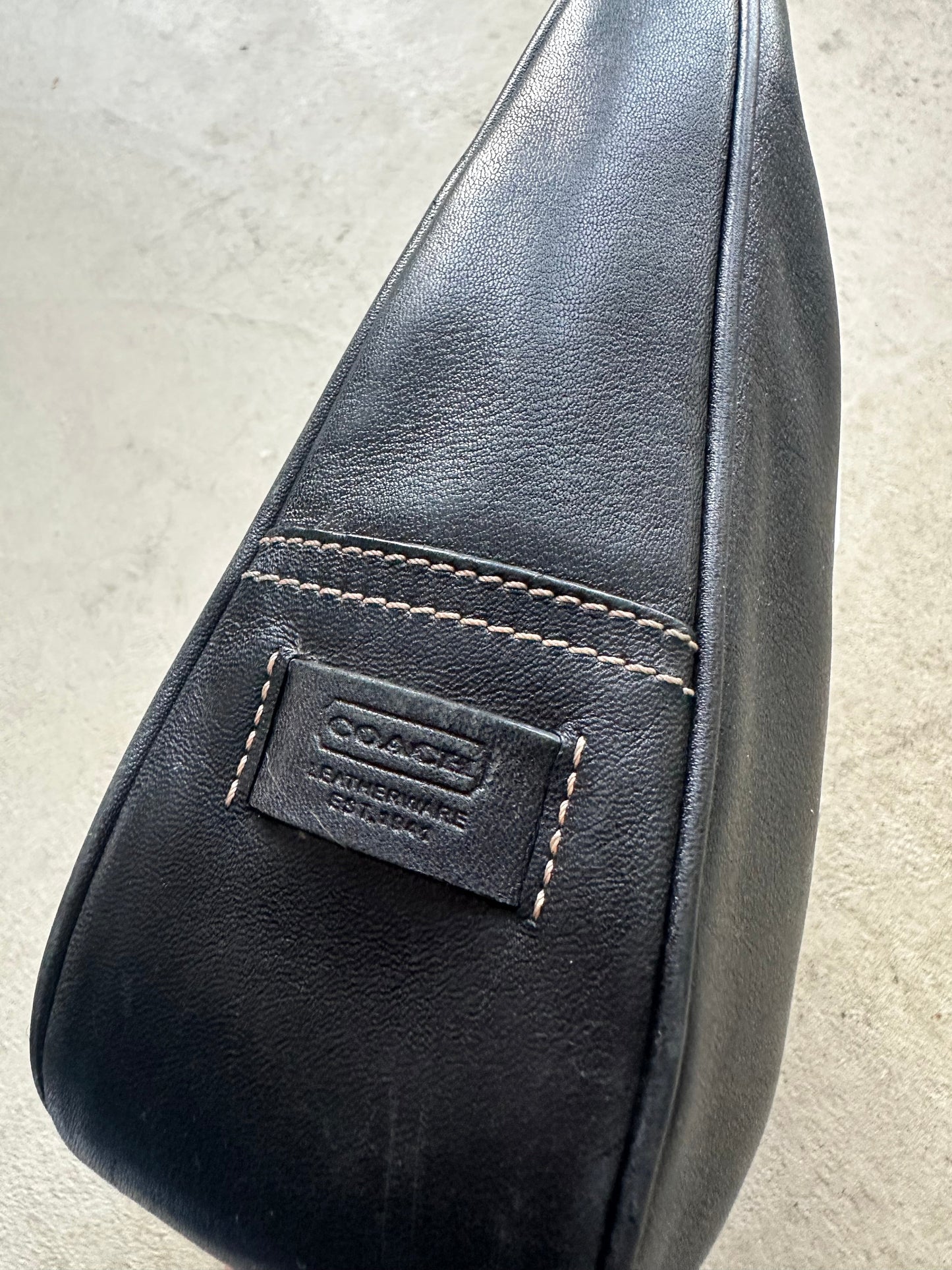 vintage y2k coach black leather shoulder bag 13