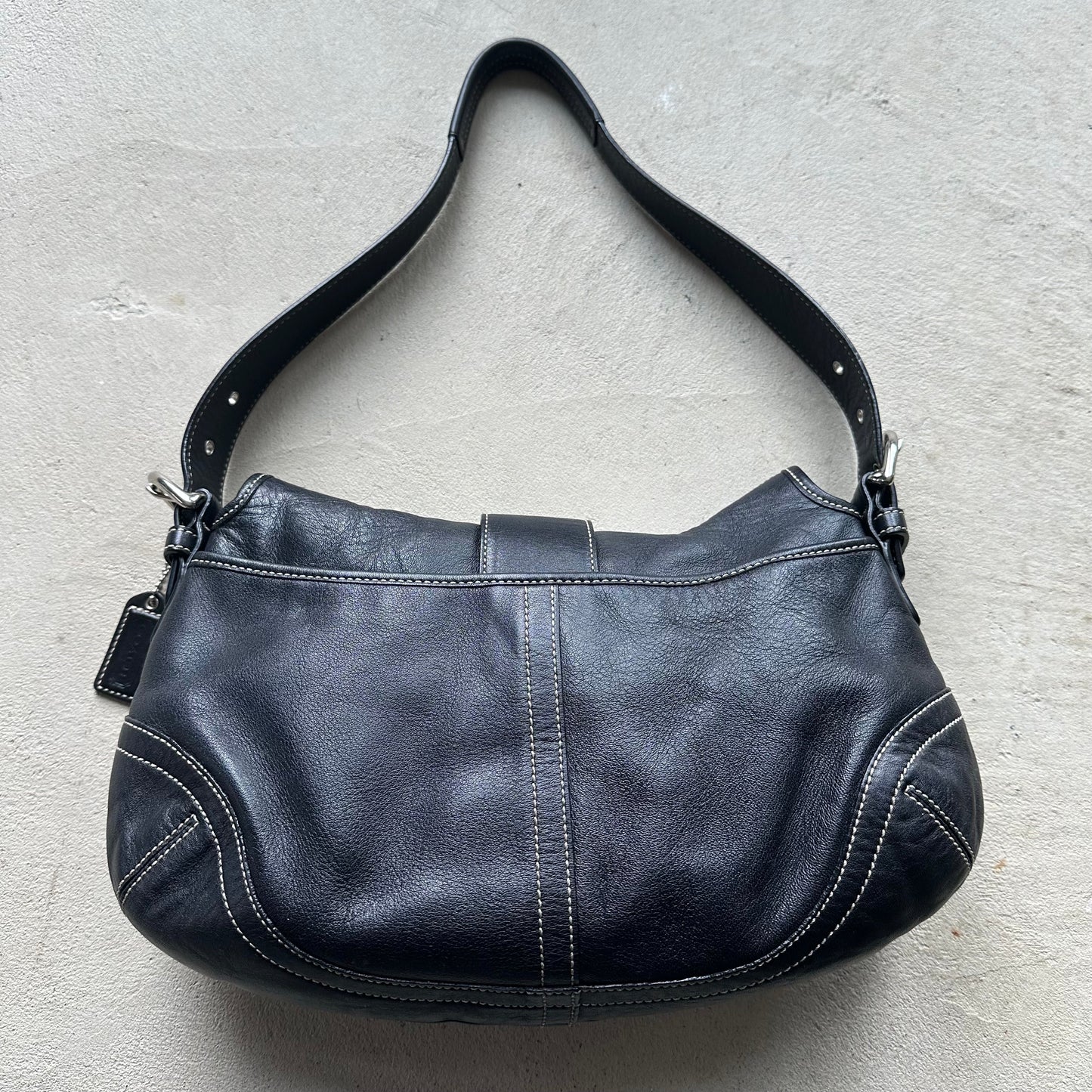 vintage y2k coach black leather soho shoulder bag 26
