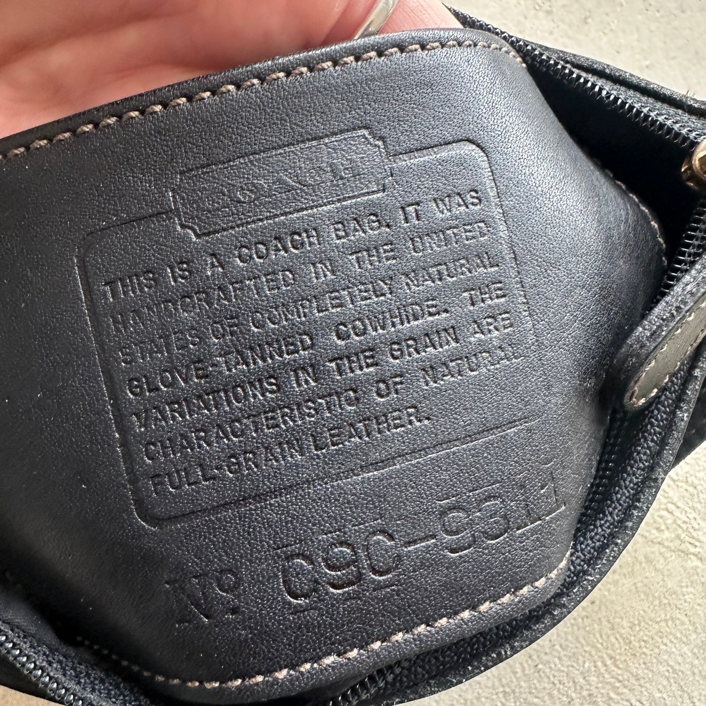 vintage y2k coach black leather demi style shoulder bag