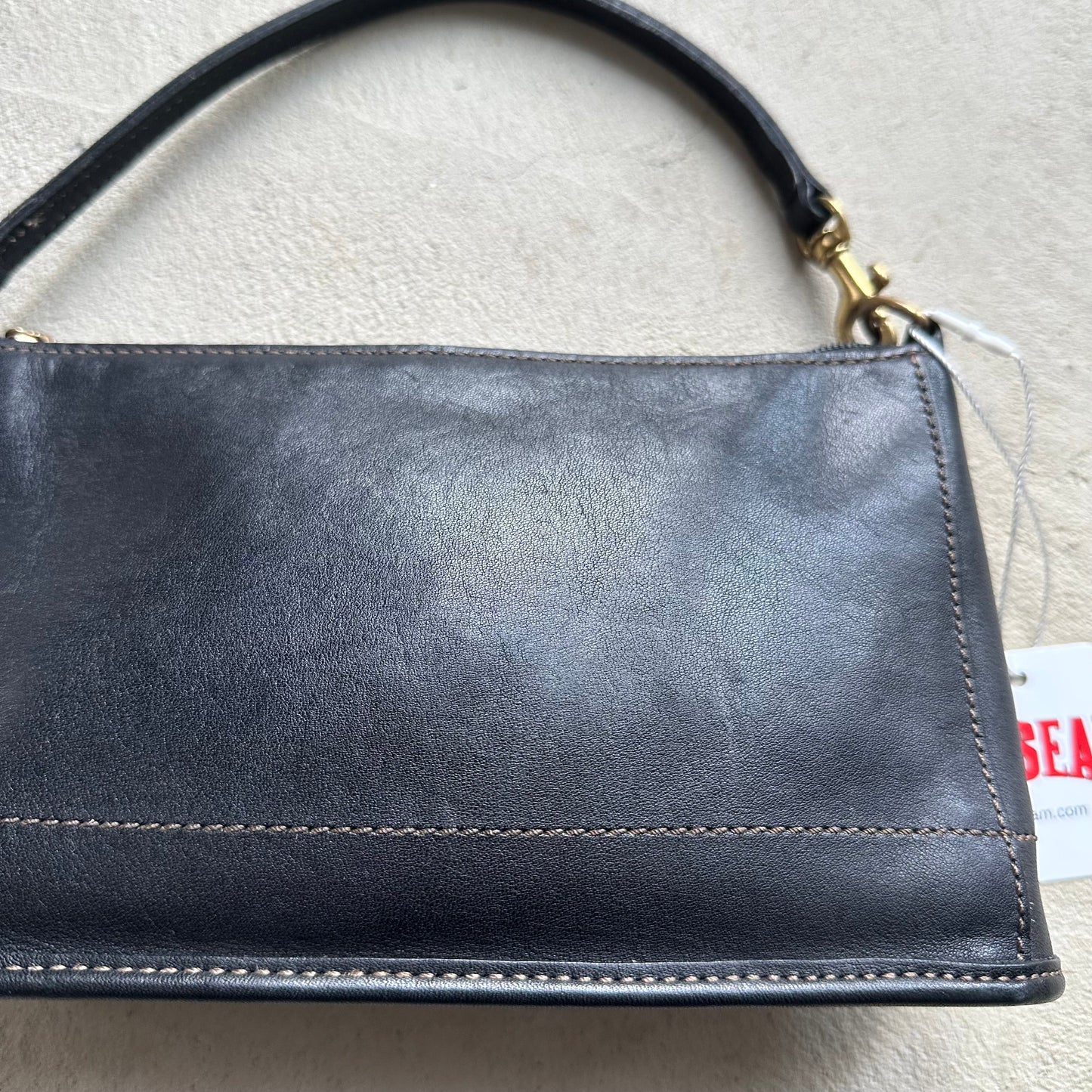 vintage y2k coach black leather demi style shoulder bag