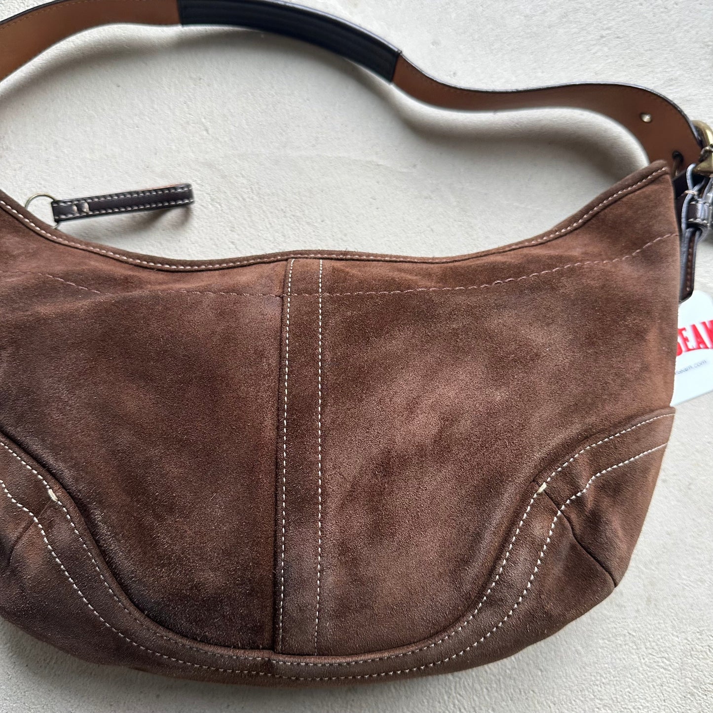 vintage y2k coach brown suede croissant shoulder bag 1