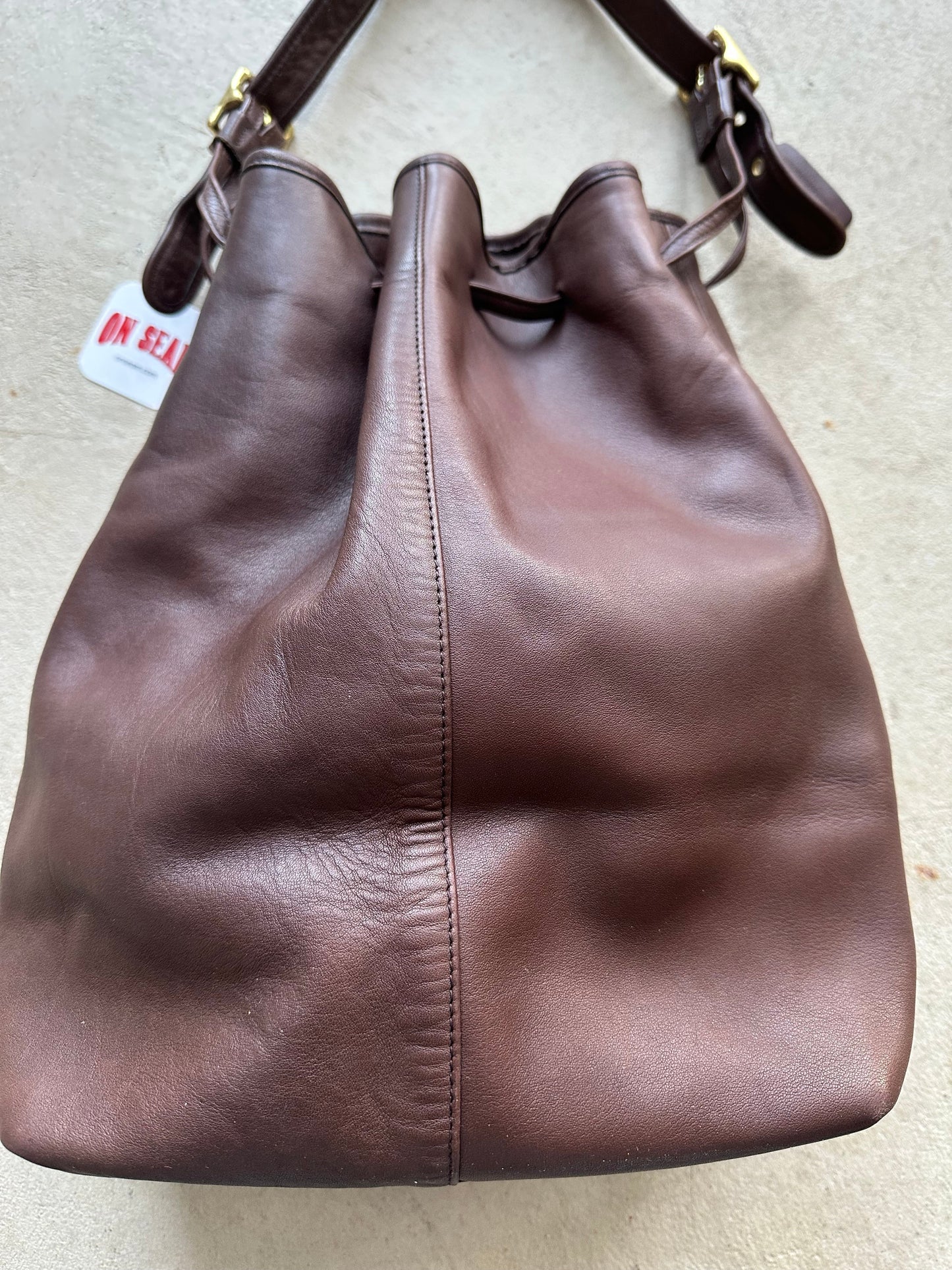 vintage coach 9166 leather bucket duffle hobo purse