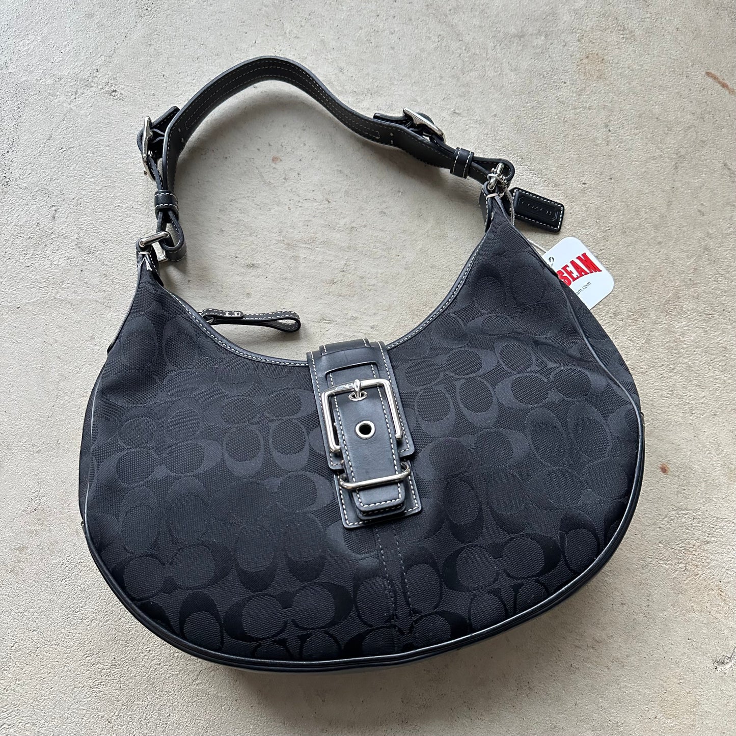 vintage y2k coach black mini hampton shoulder bag 1