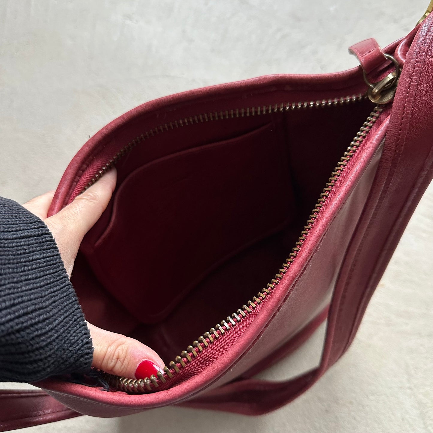 vintage coach red shoulder bag