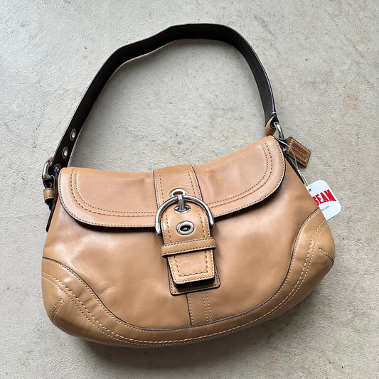 vintage y2k coach tan leather soho shoulder bag