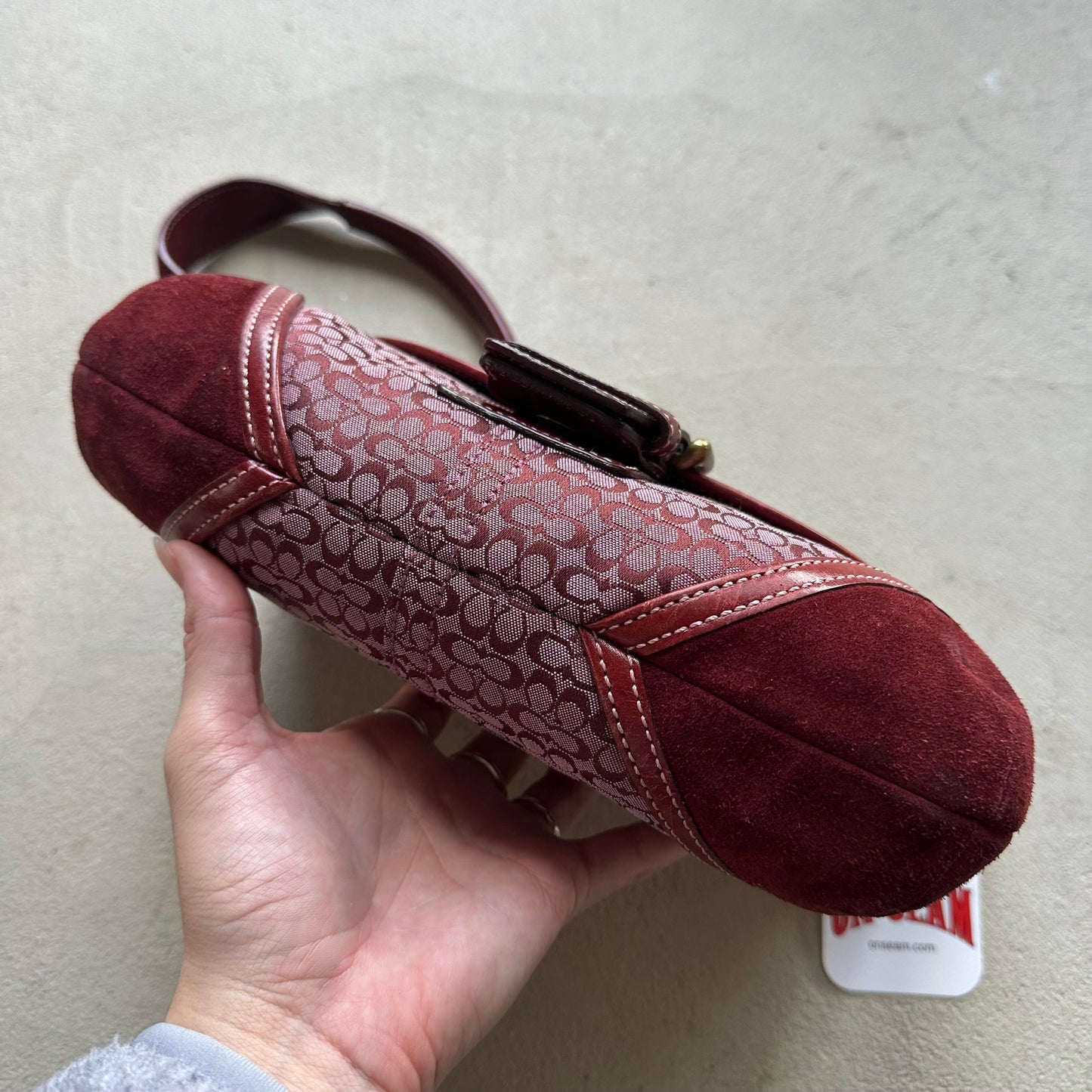 rare vintage y2k coach burgundy mini soho shoulder bag