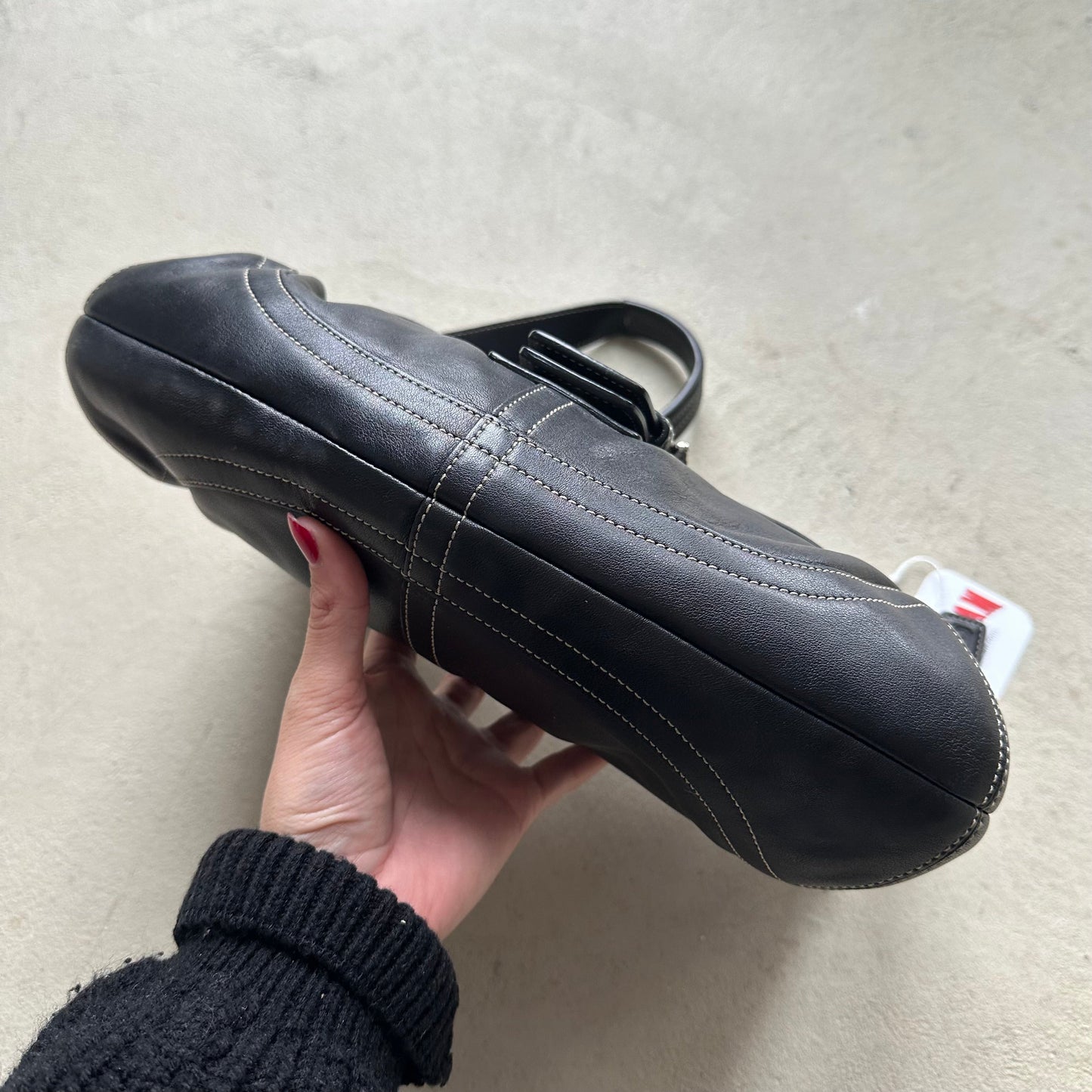 vintage y2k coach black leather soho shoulder bag 24