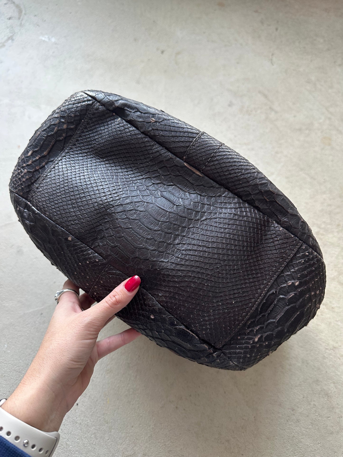 rare coach python embossed leather ergo style tote bag