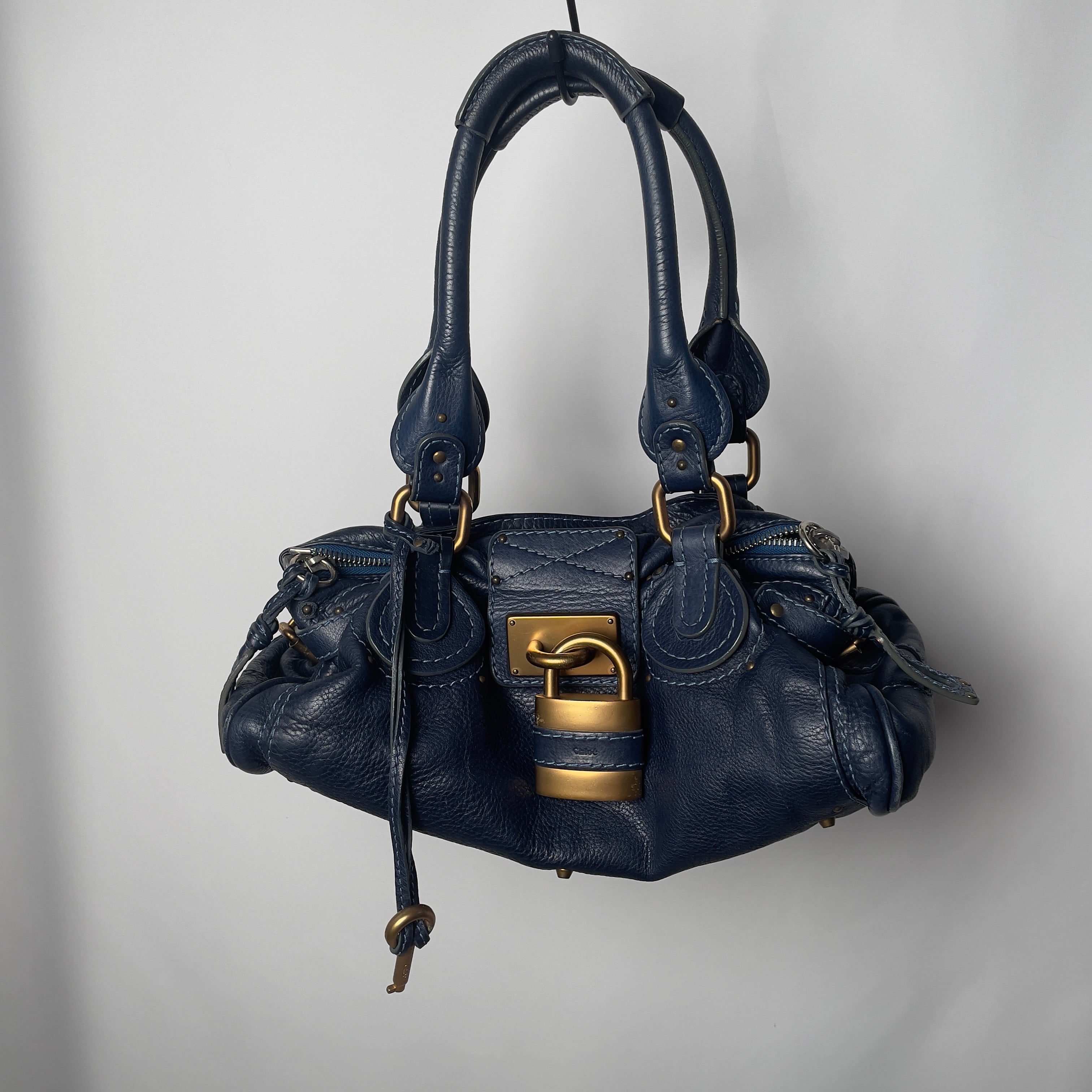 🔥 Pre-owned CHLOÉ 2005 navy paddington 🔥