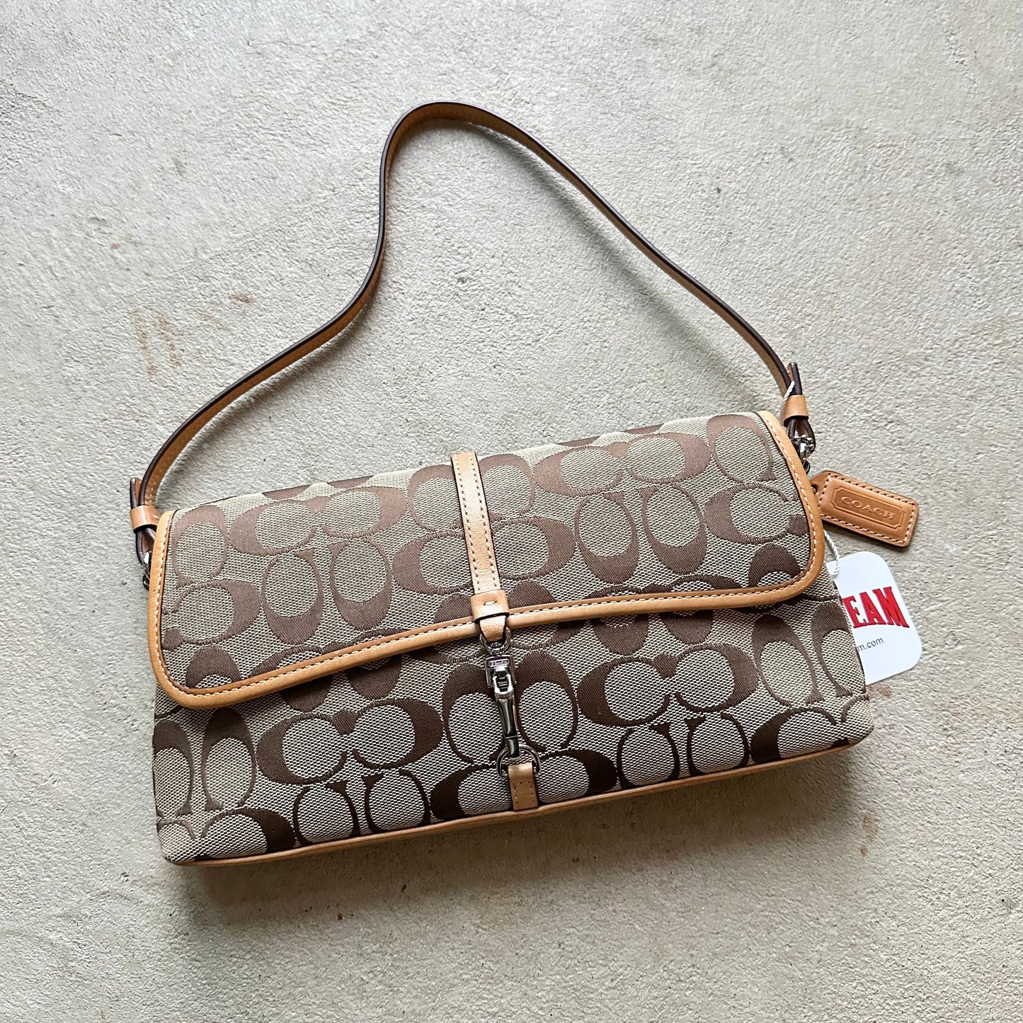 vintage y2k coach brown patterned hampton shoulder bag 1