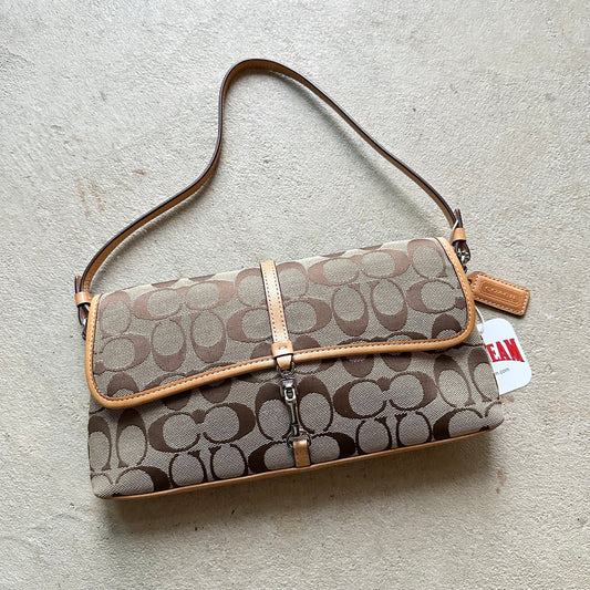 vintage y2k coach brown patterned hampton shoulder bag 1