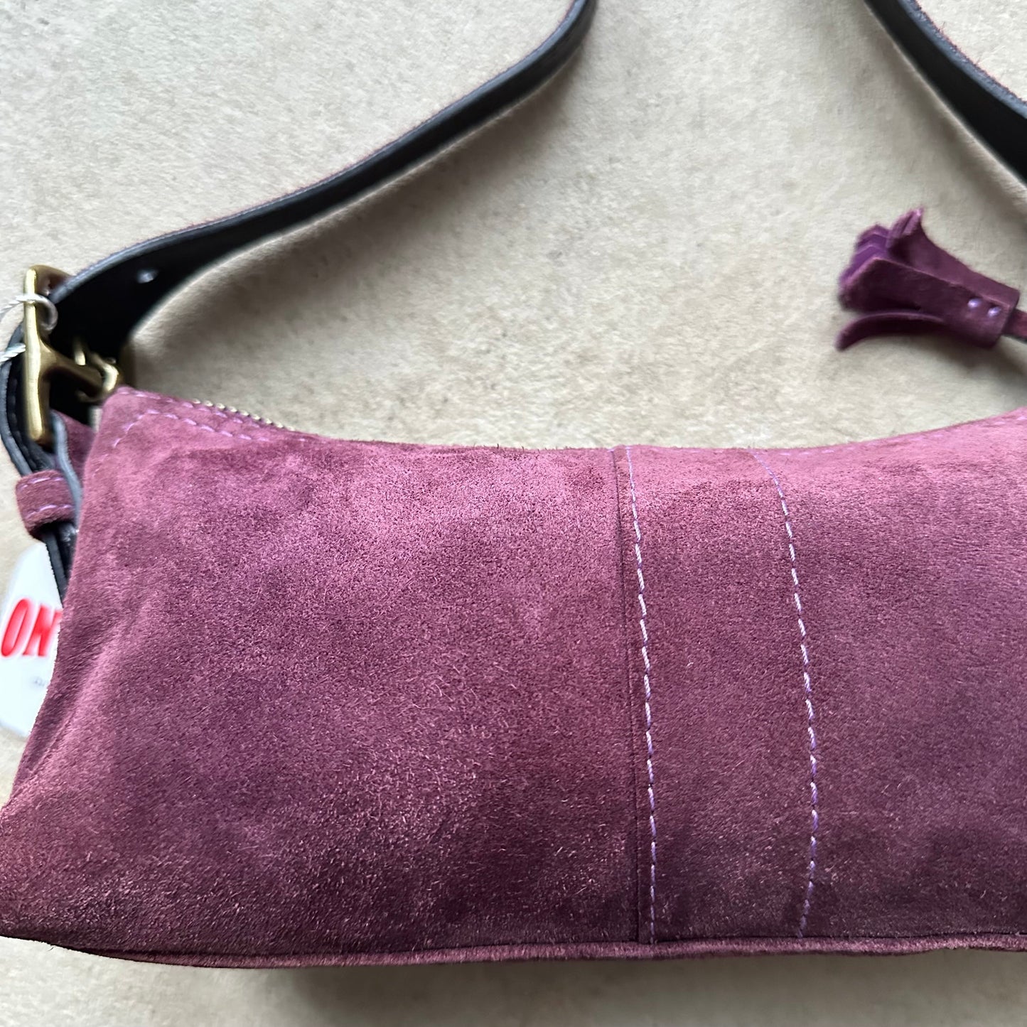 vintage y2k coach purple suede baguette shoulder bag