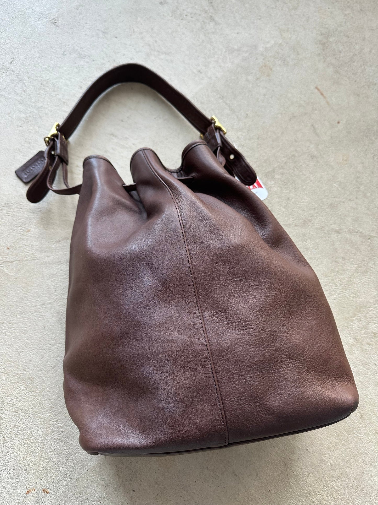 vintage coach 9166 leather bucket duffle hobo purse