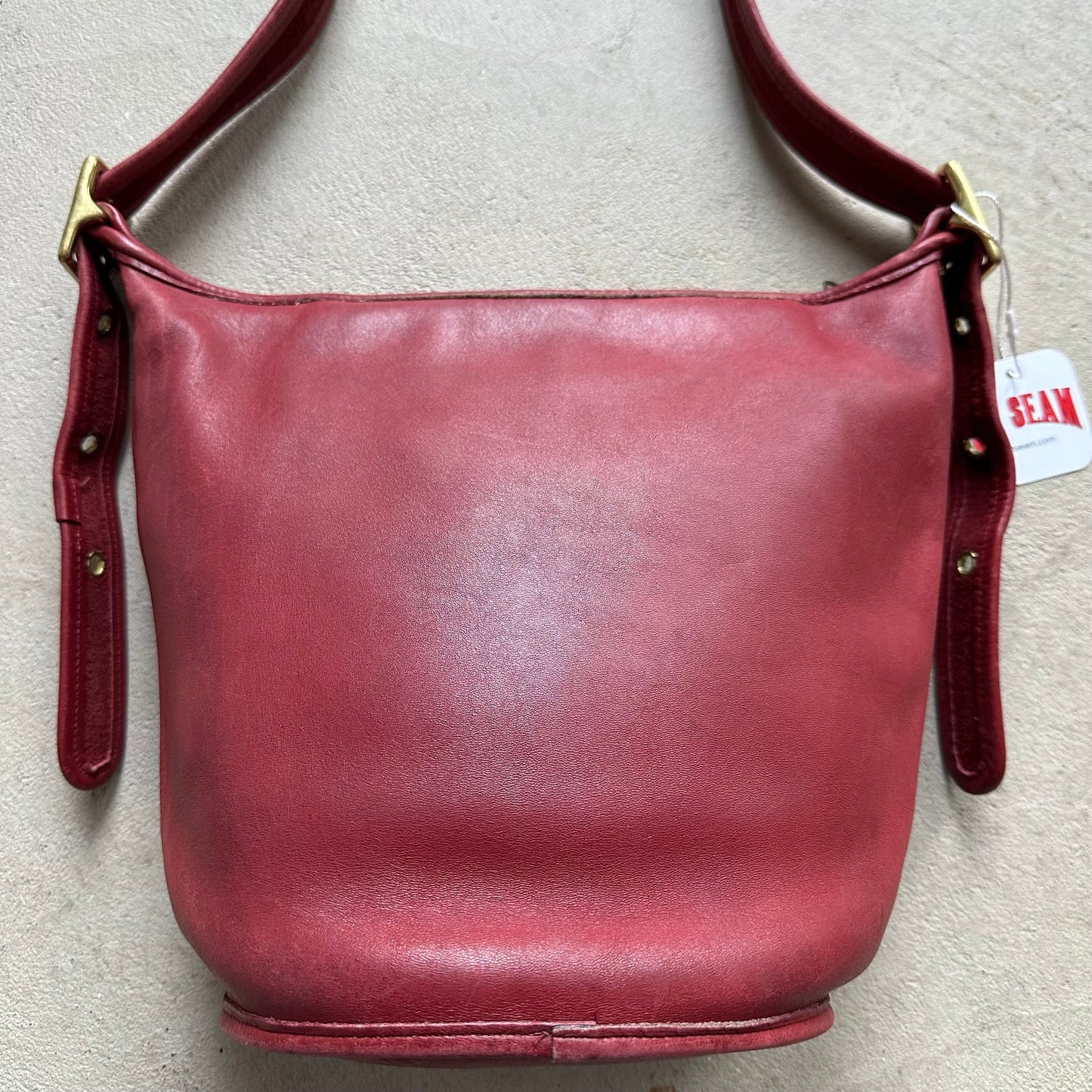 vintage coach red shoulder bag