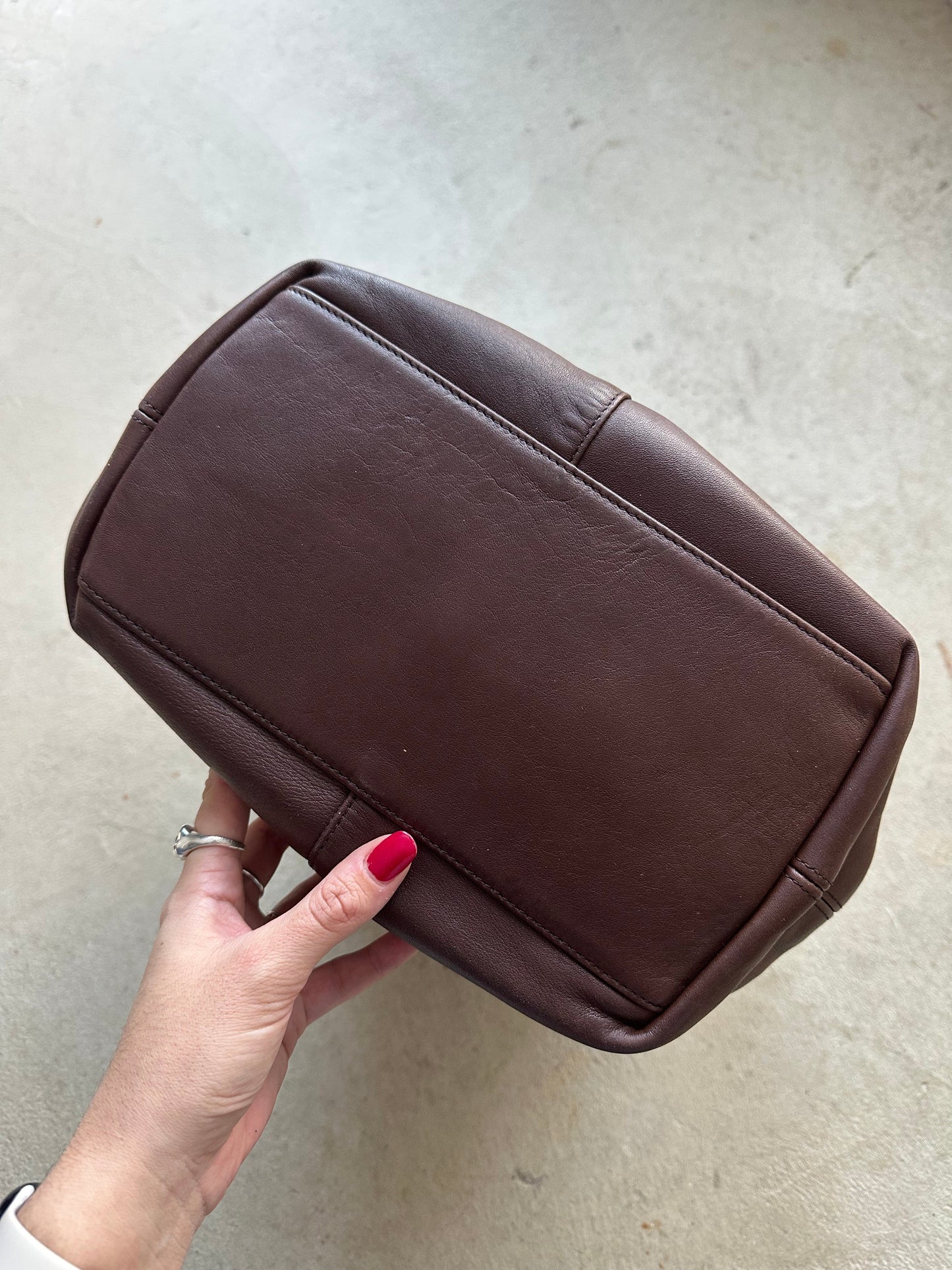 vintage coach 9166 leather bucket duffle hobo purse