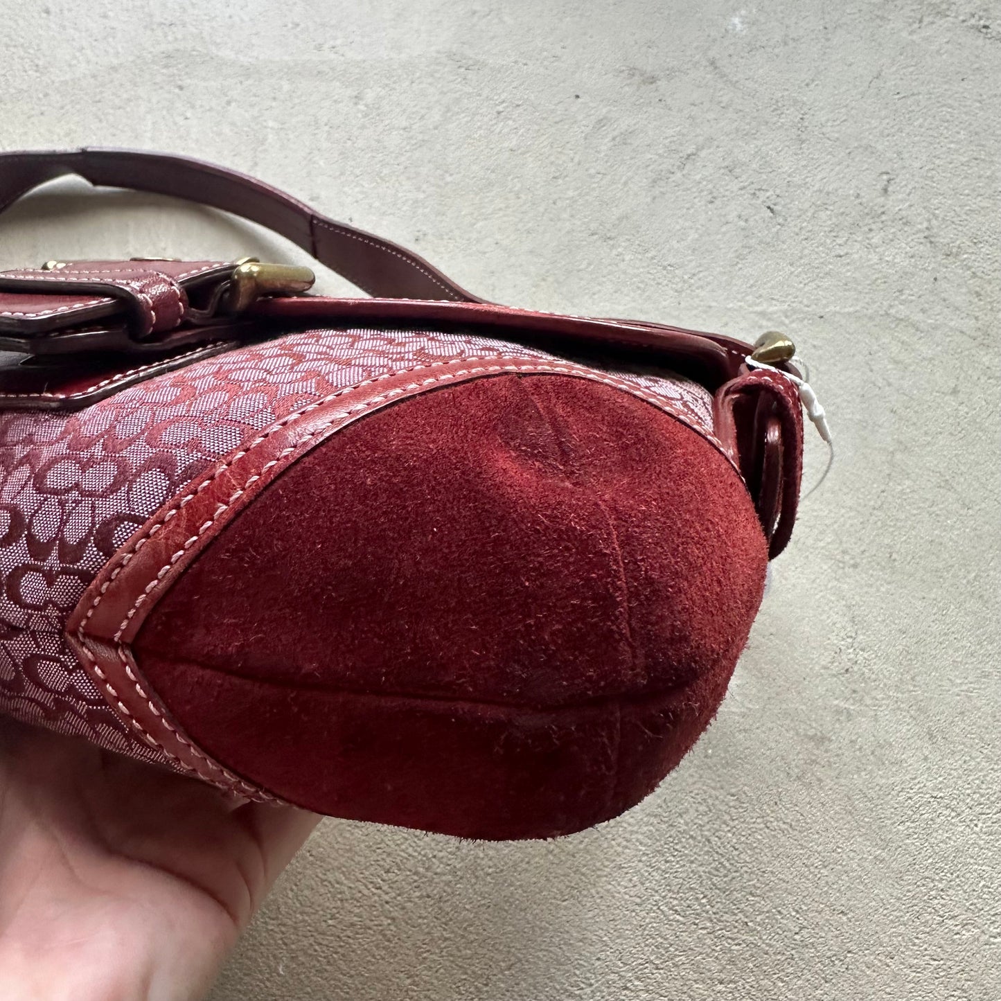 rare vintage y2k coach burgundy mini soho shoulder bag