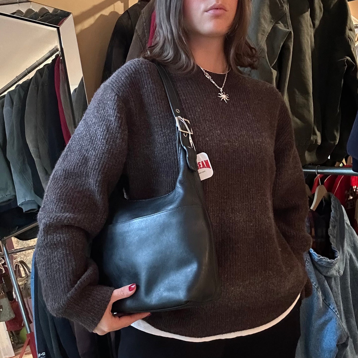 vintage y2k coach black shoulder bag 12