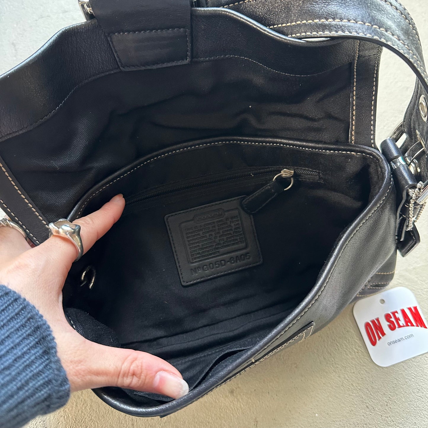 vintage y2k coach black square soho shoulder bag 1