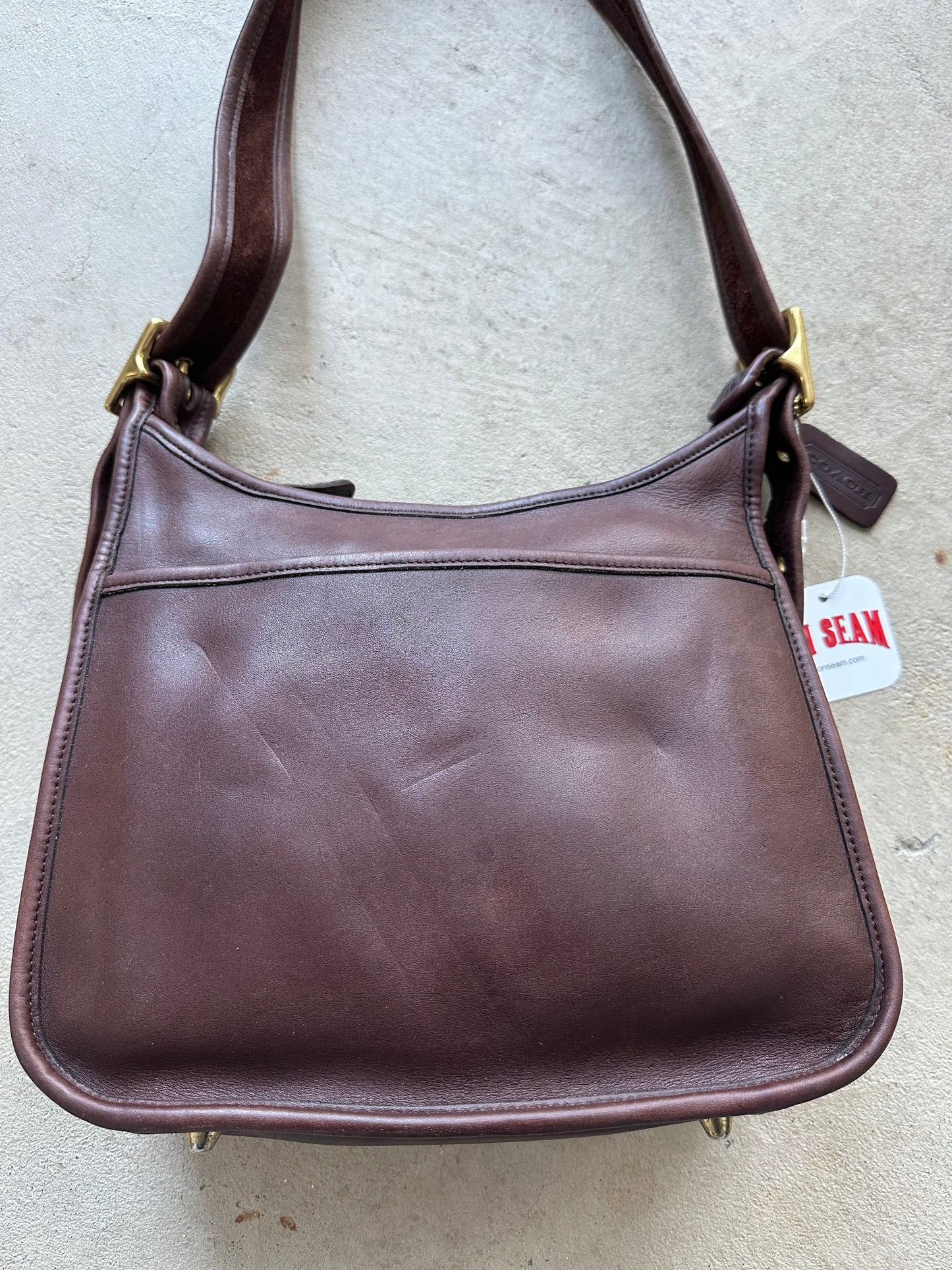 vintage coach ergo style black leather shoulder bag 9967