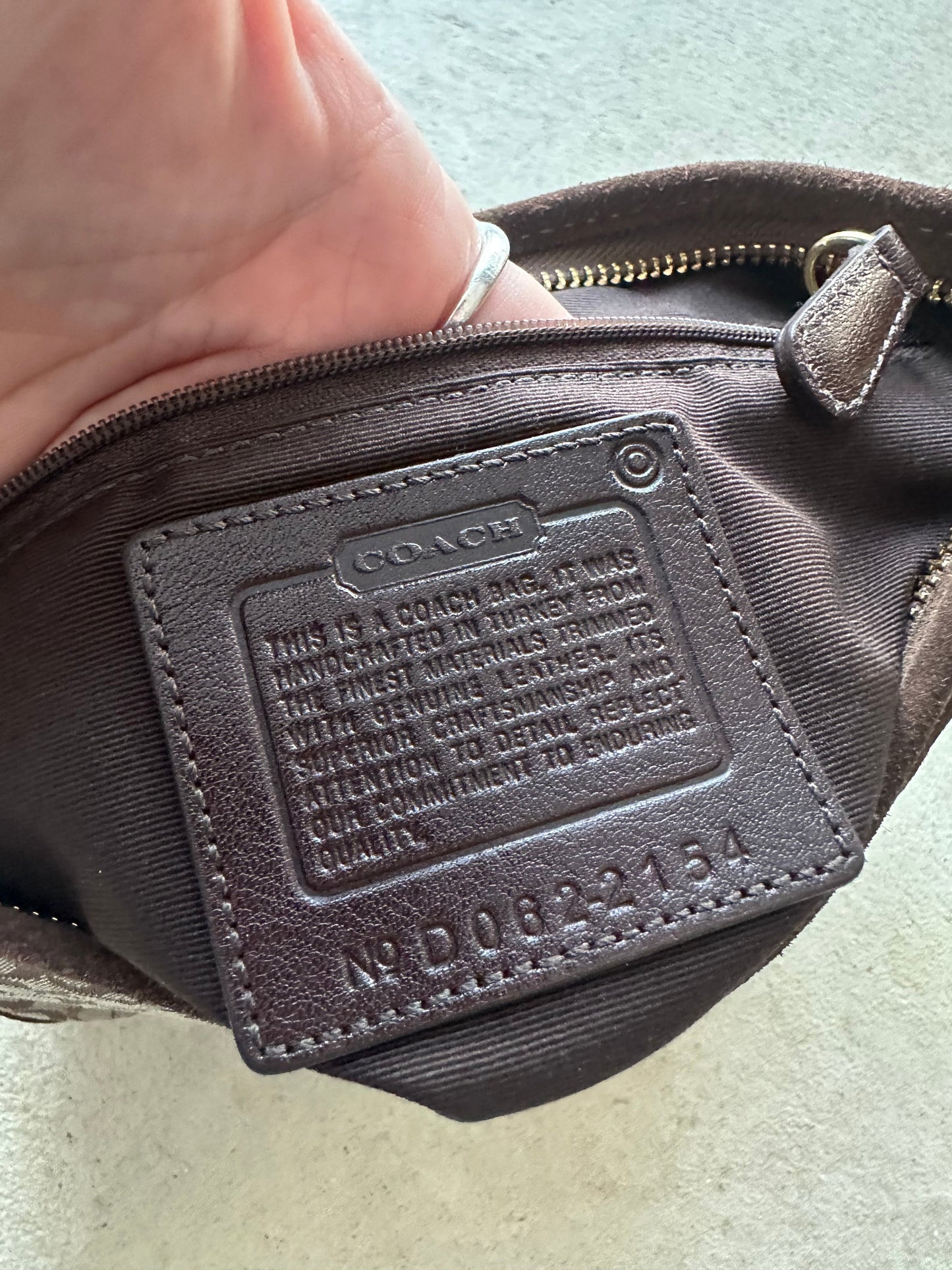 vintage y2k coach croissant suede shoulder bag