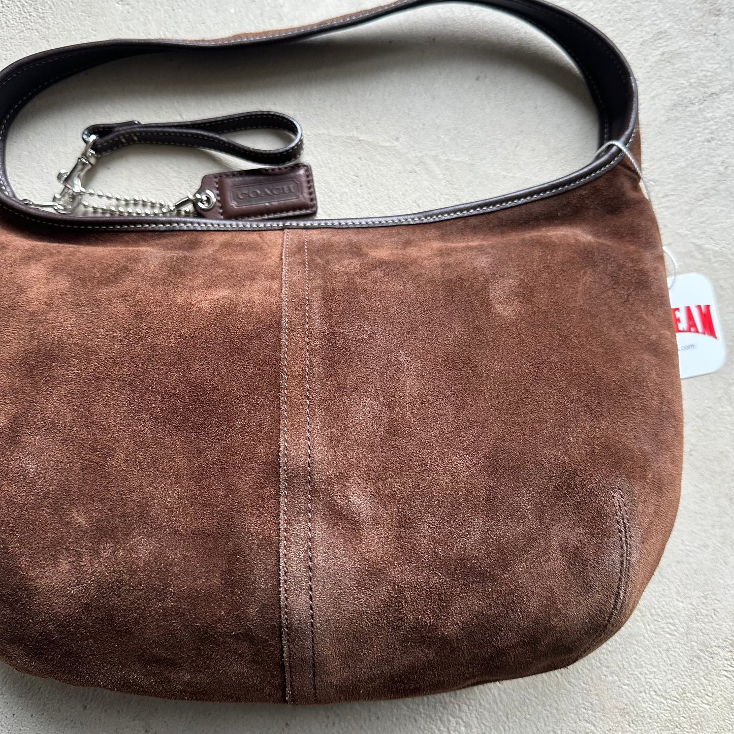 vintage y2k coach brown suede croissant ergo style shoulder bag