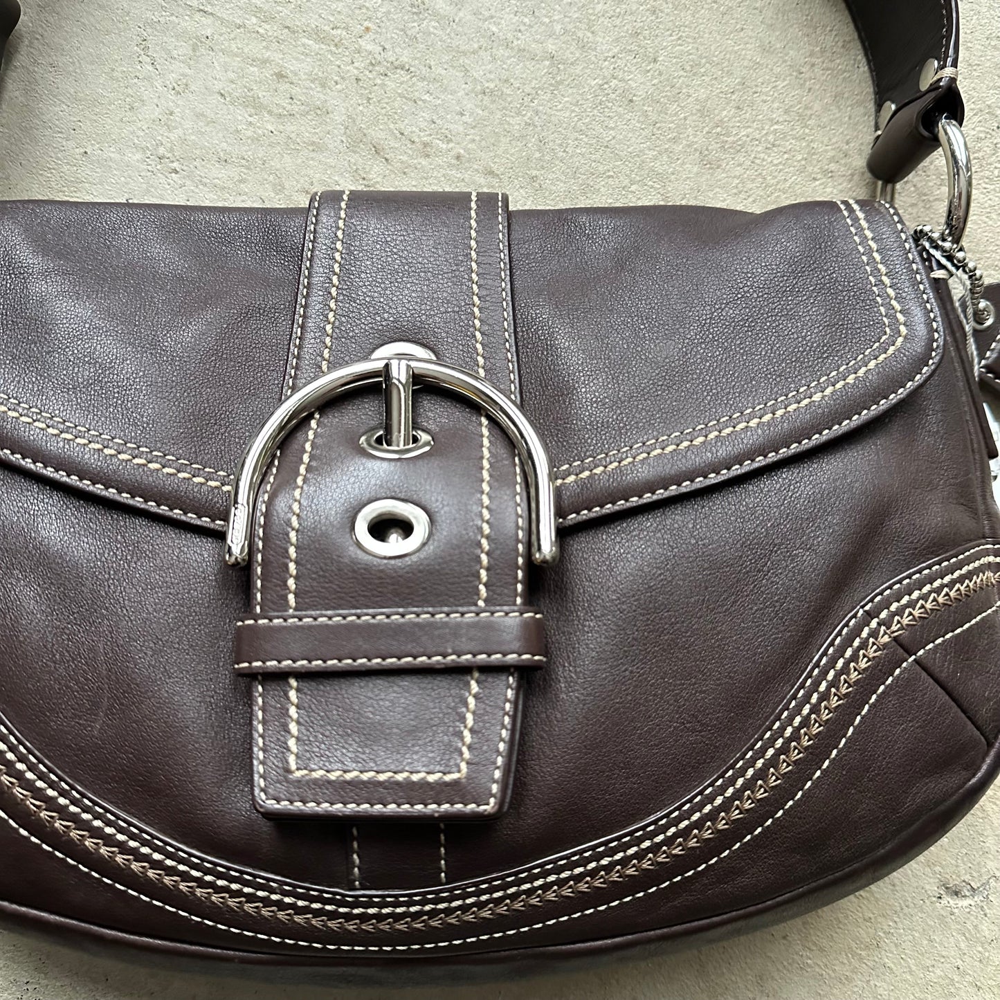 vintage y2k coach brown leather soho shoulder bag 7