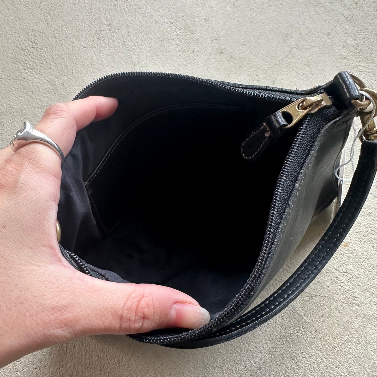 vintage y2k coach black leather demi style shoulder bag